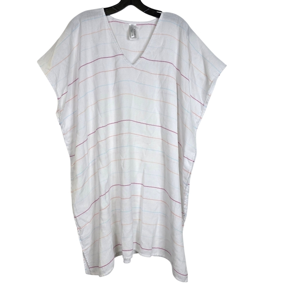 Seafolly Australia pinstripes kaftan cotton beach cover up